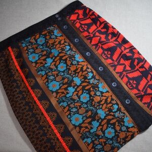 Anthropologie Embroidered Boho Mini Skirt